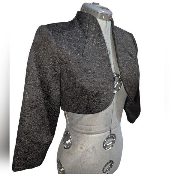 Badgley Mischka black brocade jacket 🆕 - Picture 2 of 8
